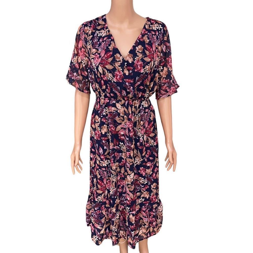 Collective Concepts floral midi dress size XS NWT